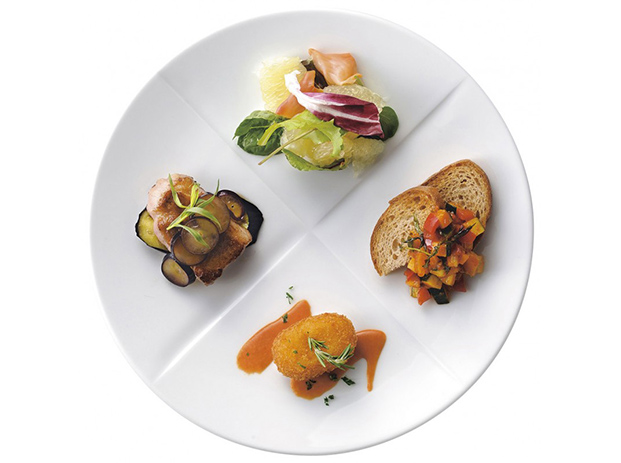 十字プレート27cmディナー（特白磁）